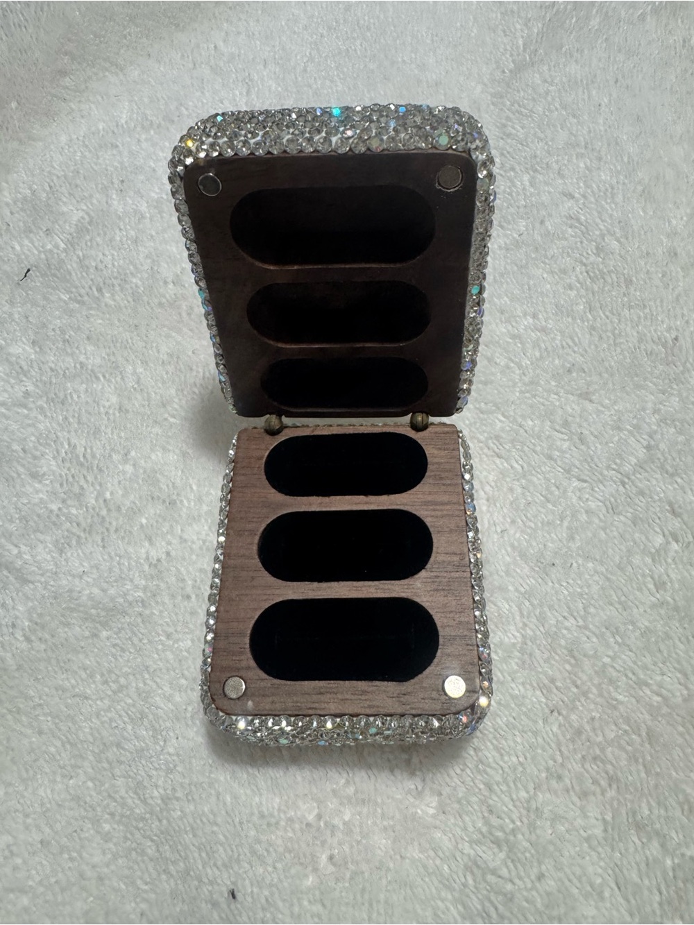 Silver Rhinestone Jewelry Box - Picture 2 of 2